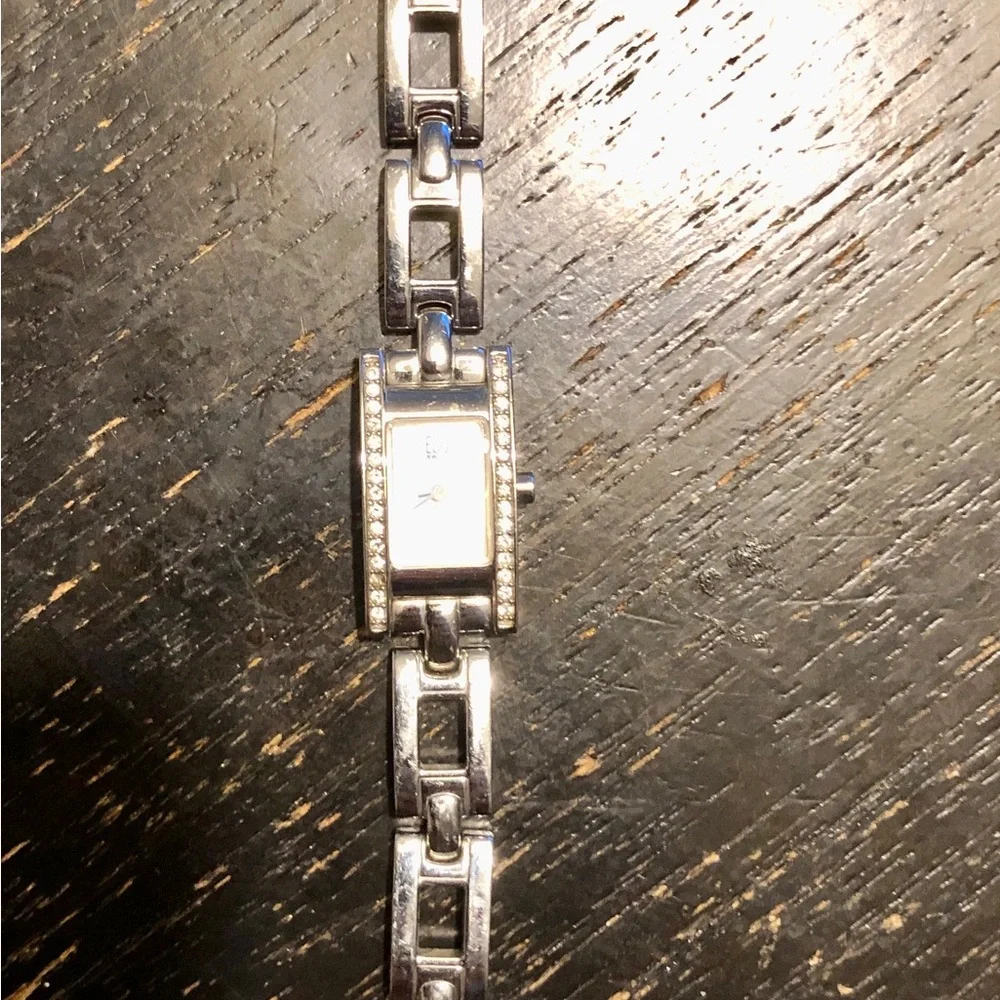ESQ by Movado Diamond Accented Bezel Mother of Pearl Stainless Steel Dress Watch